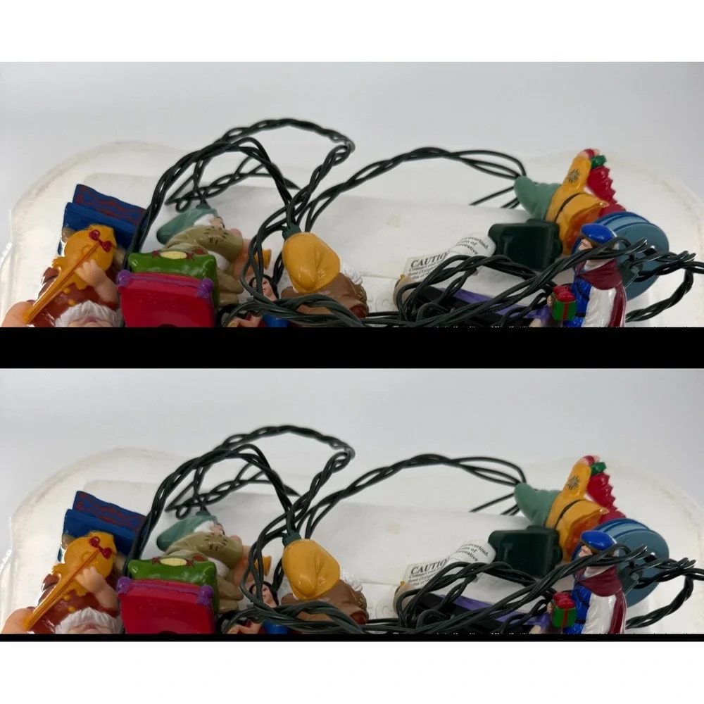 Disney Snow White & Seven Dwarfs Christmas Light String Set Vintage Holiday Ligh